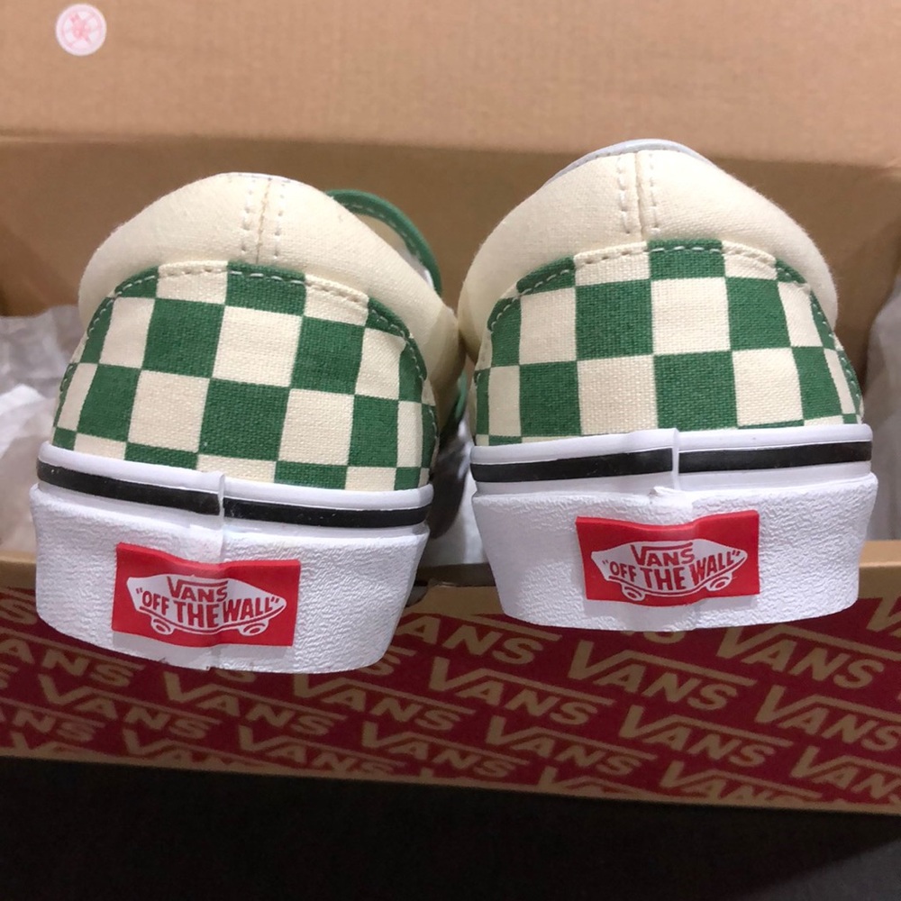Vans Classic Slip-On Checkerboard Deep Grass Green - Picture 2 of 4